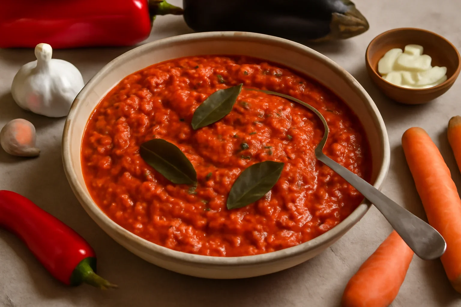 Ajvar, sos cu ardei copt și legume, rețetă macedoneană