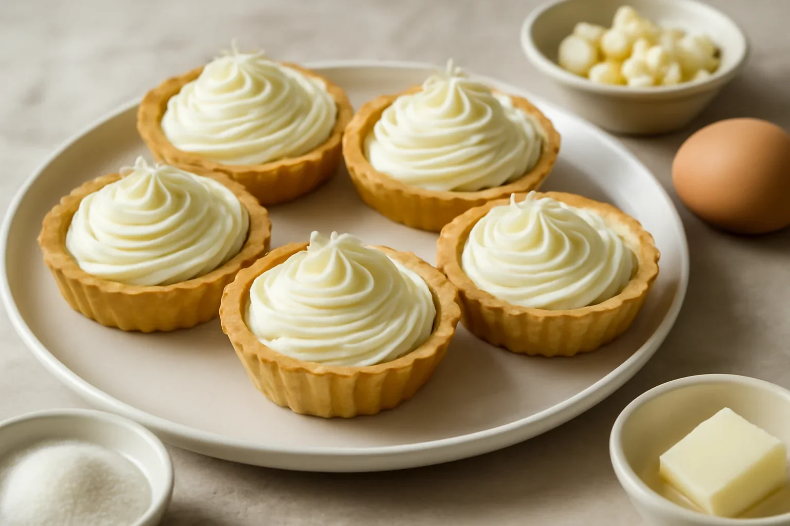 Mini tarte cu crema de mascarpone