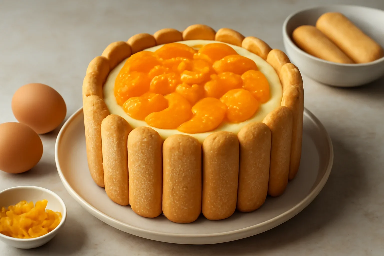 Tort cu mandarine sau portocale Charlotte Russe – fără coacere!