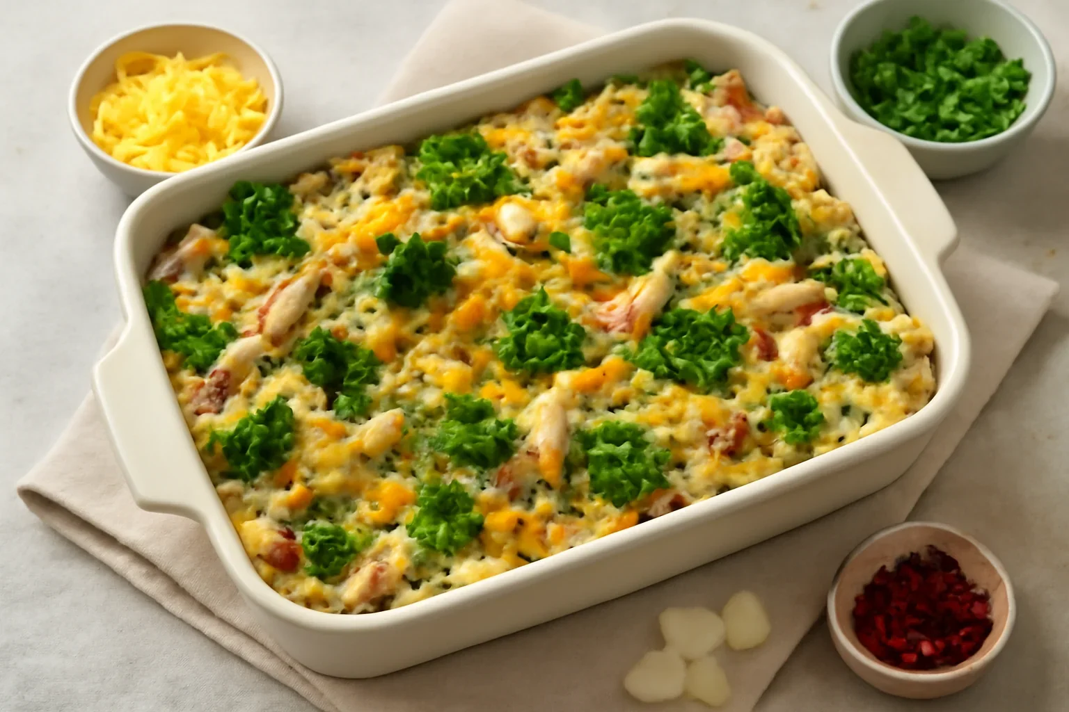 Caserola de pui cu broccoli și orez