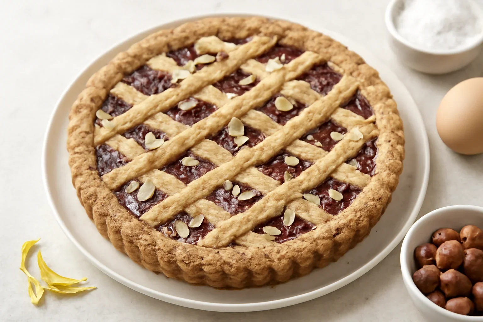 Linzer Torte rețeta de prăjitură cu gem și gratii din aluat fraged