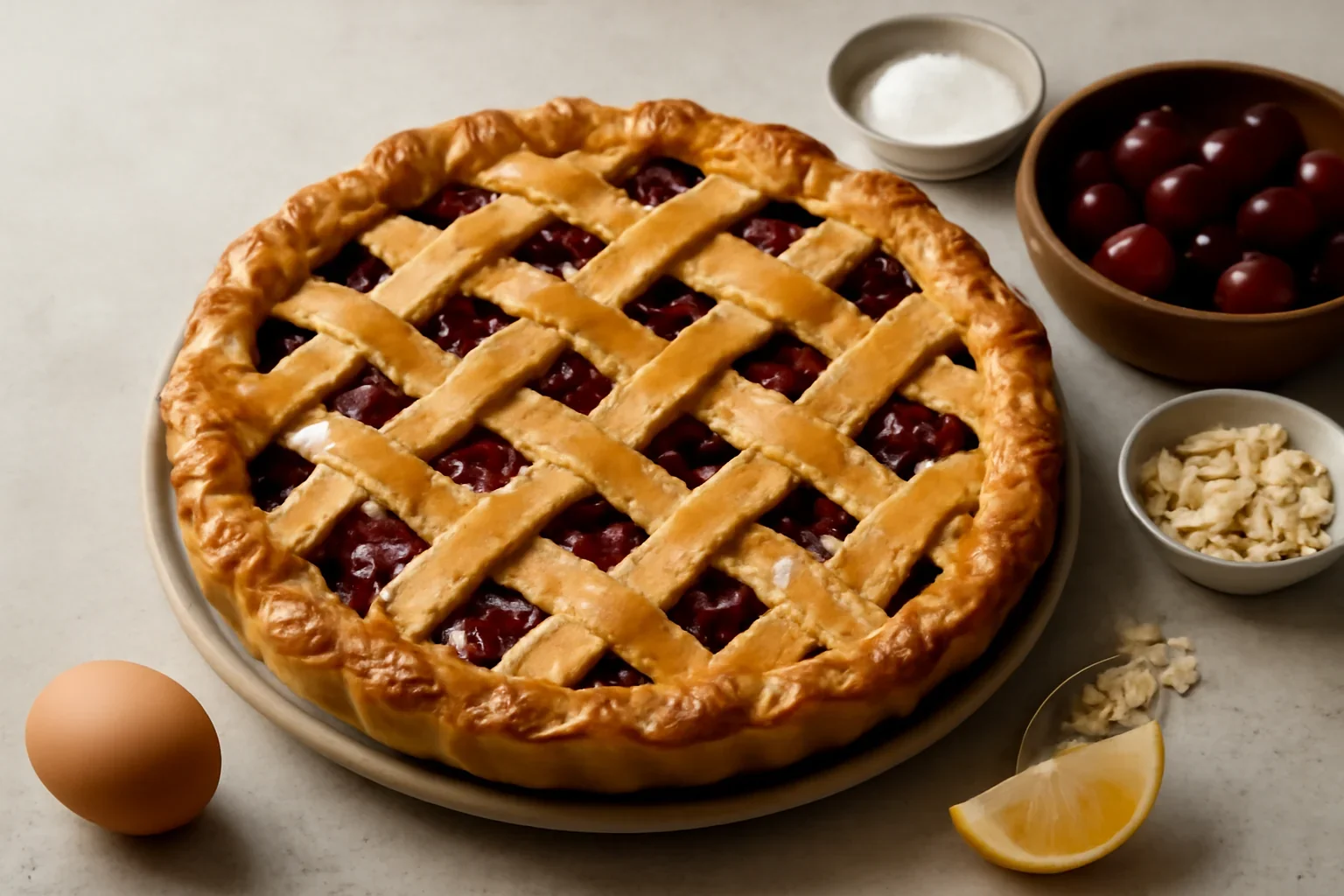 Tartă cu cireșe sau vișine rețeta de cherry pie în stil american