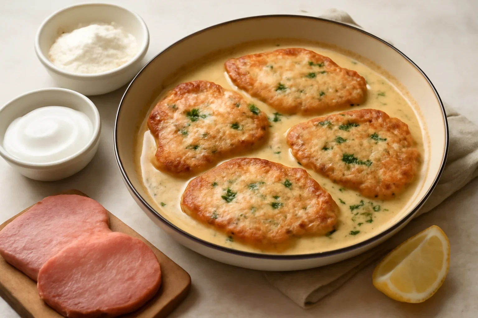 Rahmschnitzel – rețeta austriacă de șnițele de vițel în sos de smântână